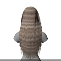 Game Movie Character 3D Model With Long Blonde Curly Hair Upper Body In Black Background