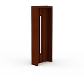 Wooden Door Components With Brown Wood Grain White Decorative Strip and Black Handle
