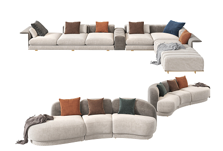 Modern Combination Sofa Combination 3d model