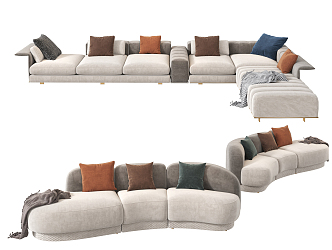 Modern Combination Sofa Combination 3d model