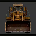 Yellow Construction Loader With Large Front Bucket And Heavy Duty Tires