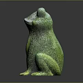 Green Frog Shaped Decorative Furniture With Textured Body And Yellow Belly