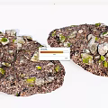 Natural Stone And Wood Decorative Elements With Mossy Texture And Organic Design