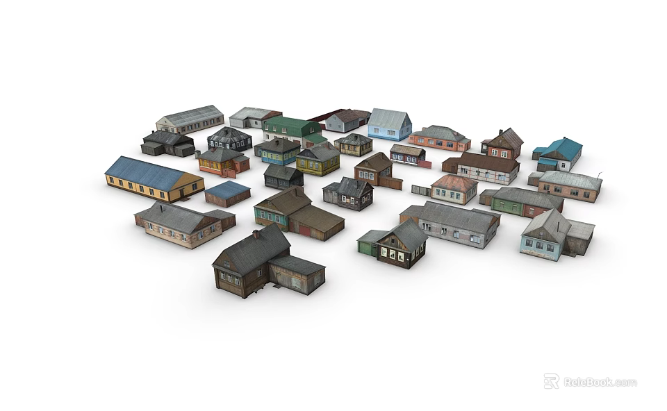 Multiple Detached Villas Models With Various Colors And Different Styles 3d model 