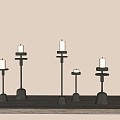 Quiet Candlestick Lamp Combination Ornament Combination 3d model