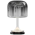 Modern Elegant Glass Table Lamp With Amber Gradient Shade And Clear Base