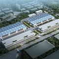 Modern Industrial Factory Aerial View Layout With Multiple Buildings And Green Surroundings
