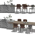 Modern Dining Table and Chair Combination Dining Table and Chair Bar Table Breakfast Table Dining Table Dining Chair 3d model