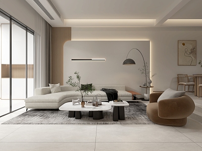 modern living room 3d model