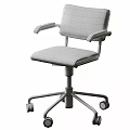 Modern Table and Chair Set With Leather Seat Metal Frame And Wooden Armrests