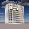 Modern Office Building With Glass Facade And White Exterior Under Blue Sky