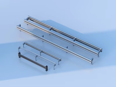 Stainless Steel Sliding Rails For Cabinet Drawer And Furniture Hardware 3d model