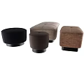 Upholstered Ottoman Stools In Various Styles Round Rectangular Shapes Brown Black Beige