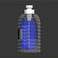 Stylish Transparent Liquid Container With Diamond Pattern Silver Cap And Label Area