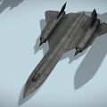 Fighter Jet 3D Model Featuring Gray Body Twin Engines Tail Fins on Light Blue Background