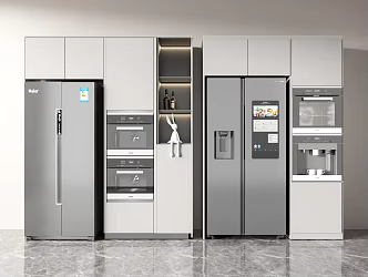 Modern Refrigerator Fridge Freezer 3d model