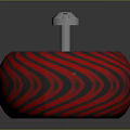 Stylish Red And Black Tire Featuring Wavy Pattern And Orange Spokes Hub Design