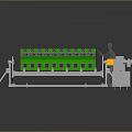 Automotive Parts Manufacturing Equipment With Green Molding Components And Metal Frame