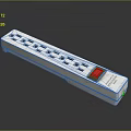 White Power Strip With Multiple USB Ports AC Outlets And Red Indicator Light
