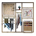Stylish Wooden Wardrobe Storage With Hanging Scarves Silk Scarves Hat And Drawer Cabinet