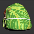 Cute Game Movie Character Wrapped in Green Leaf with Red Hair and Yellow Horns
