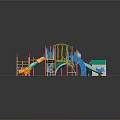 Outdoor Playground Equipment With Slides Climbing Frames Playhouses And Toy Cars