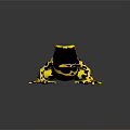 Yellow And Black Spotted Frog Character As 3D Model With Reflective Surface 3d model
