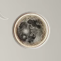 Modern Circular Wall Lamp With Textured Moon Surface And Crescent Decoration 3d model