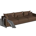 Modern three-seat sofa multiplayer sofa 3d model