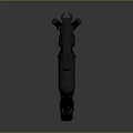 Futuristic Black Assault Rifle With Green Luminous Tech Parts And Modern Design