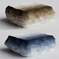 Natural Stone Coffee Table With Gradient Color And Textured Surface 3d model
