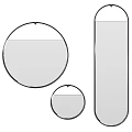 Modern Round And Oval Mirrors With Black Frames In Different Sizes For Interior Design