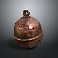 Rustic Copper Bell With Hanging Loop And Cracked Surface Design