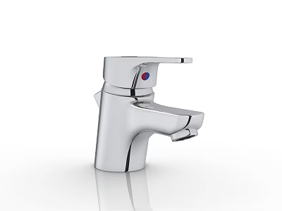 Modern Chrome Bathroom Faucet With Single Handle And Hot Cold Control 3d model