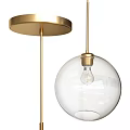 Modern Spherical Pendant Lights With Gold White Brown Transparent Glass Hanging Design