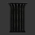 Modern Metal Trash Can With Vertical Stripes And Circular Opening Design