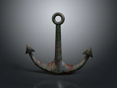 Rusted Bronze Anchor Key Component for Water Transportation Vessels 3d model