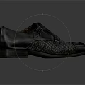 Black Leather Dress Shoes With Woven Detail And Double Buckle Straps