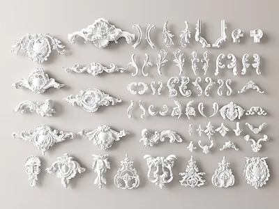 Diverse Intricate Carved Decorative Ornaments With Various Design Patterns And Styles 3d model