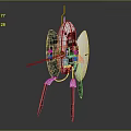Futuristic Laser-Equipped Weapon With White Body Emitting Red Beam And Three Support Legs