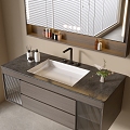 Modern Bathroom Cabinet Bathroom Counter Basin Bathroom Ornaments Mirror Cabinet Sink 3d model