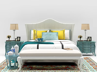 Double bed 3d model Double bed 3d model