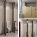 Modern Public Restroom Interior Design With Urinals Stalls And Tiled Walls