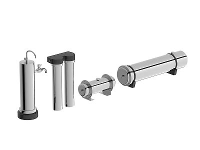 Modern Public Facilities Metal Fixtures Including Faucet Handrail And Pipe Components 3d model