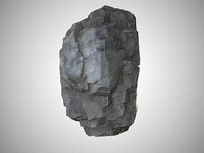 Gray Stone With Natural Textured Surface Paired With Smooth Solid Wood Accents 3d model