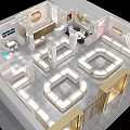 Elegant Luxury Jewelry Store Interior With Glass Display Cases And Starry Ceiling Design