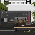 Modern Tea House Courtyard Featuring Water Feature Wooden Deck Green Plants And Stone Decor