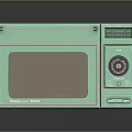Vintage Green Sunbeam Microwave Oven With Knob Control Panel And Handle Design