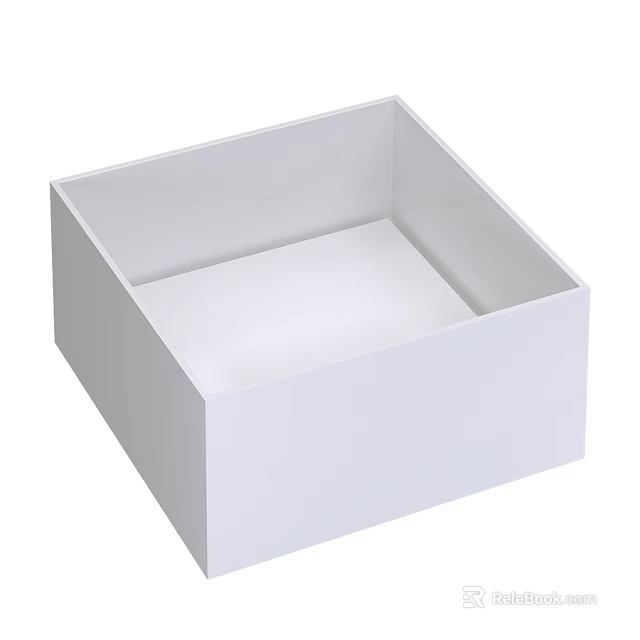 Sleek Modern Square White Washbasin Design For Minimalist Bathroom Interior 3d model 