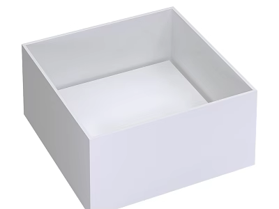 Sleek Modern Square White Washbasin Design For Minimalist Bathroom Interior 3d model